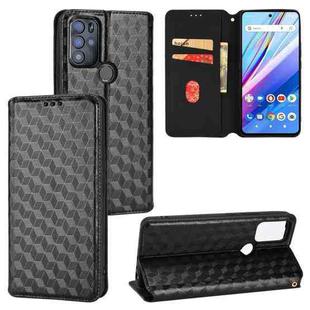 For BLU G91 Pro Cubic Grid Texture Flip Leather Phone Case(Black)