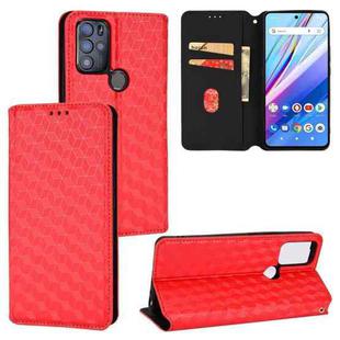 For BLU G91 Pro Cubic Grid Texture Flip Leather Phone Case(Red)