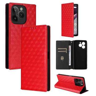 For BLU?Bold K10 / BLU G54 Cubic Grid Texture Flip Leather Phone Case(Red)