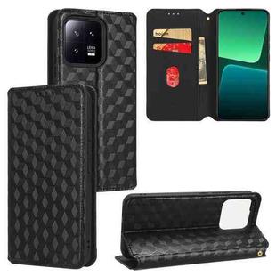 For Xiaomi 13 Pro Cubic Grid Texture Flip Leather Phone Case(Black)