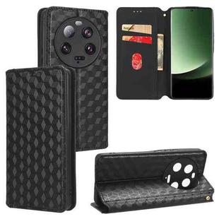 For Xiaomi 13 Ultra Cubic Grid Texture Flip Leather Phone Case(Black)