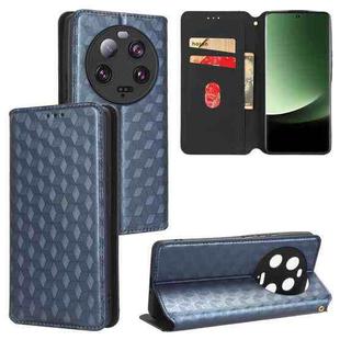 For Xiaomi 13 Ultra Cubic Grid Texture Flip Leather Phone Case(Blue)