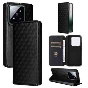 For Xiaomi 14 Pro Cubic Grid Texture Flip Leather Phone Case(Black)