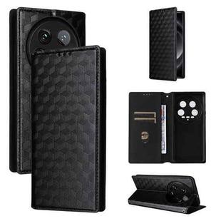 For Xiaomi 14 Ultra Cubic Grid Texture Flip Leather Phone Case(Black)