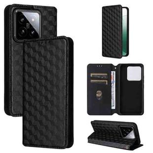 For Xiaomi 14 Cubic Grid Texture Flip Leather Phone Case(Black)