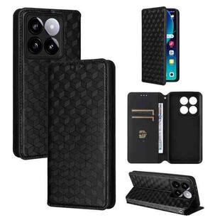 For Xiaomi 14T Pro Cubic Grid Texture Flip Leather Phone Case(Black)