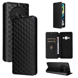For Xiaomi Poco C61 / Redmi A3 Cubic Grid Texture Flip Leather Phone Case(Black)