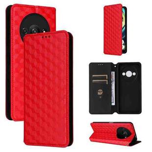 For Xiaomi Poco C61 / Redmi A3 Cubic Grid Texture Flip Leather Phone Case(Red)