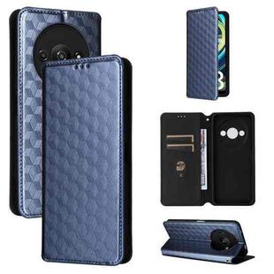For Xiaomi Poco C61 / Redmi A3 Cubic Grid Texture Flip Leather Phone Case(Blue)