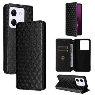 For Xiaomi Poco M7 Pro 5G Cubic Grid Texture Flip Leather Phone Case(Black)