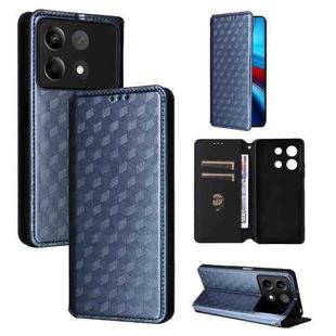 For Xiaomi Poco X6 Neo 5G Cubic Grid Texture Flip Leather Phone Case(Blue)