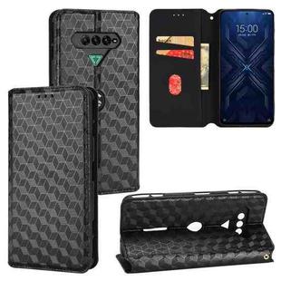 For Xiaomi Black Shark 4 Cubic Grid Texture Flip Leather Phone Case(Black)