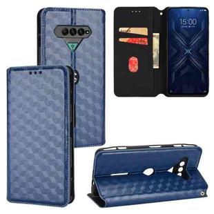For Xiaomi Black Shark 4 Cubic Grid Texture Flip Leather Phone Case(Blue)