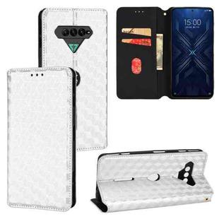 For Xiaomi Black Shark 4 Cubic Grid Texture Flip Leather Phone Case(Silver)