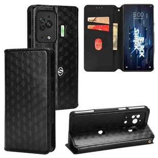 For Xiaomi Black Shark 5 Pro Cubic Grid Texture Flip Leather Phone Case(Black)