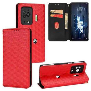 For Xiaomi Black Shark 5 Pro Cubic Grid Texture Flip Leather Phone Case(Red)