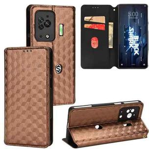 For Xiaomi Black Shark 5 Pro Cubic Grid Texture Flip Leather Phone Case(Brown)