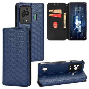 For Xiaomi Black Shark 5 Cubic Grid Texture Flip Leather Phone Case(Blue)