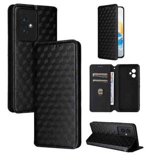 For Honor 100 5G Cubic Grid Texture Flip Leather Phone Case(Black)