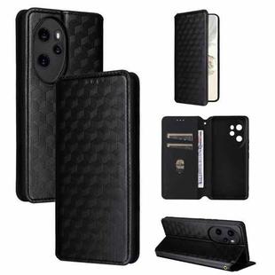 For Honor 100 Pro 5G Cubic Grid Texture Flip Leather Phone Case(Black)