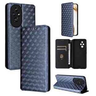 For Honor 200 5G Cubic Grid Texture Flip Leather Phone Case(Blue)