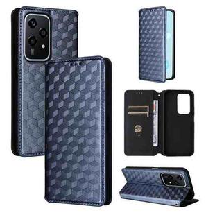For Honor 200 Lite 5G Global Cubic Grid Texture Flip Leather Phone Case(Blue)