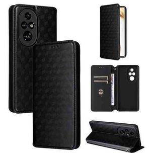 For Honor 200 Pro 5G Cubic Grid Texture Flip Leather Phone Case(Black)