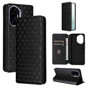 For Honor 300 5G Cubic Grid Texture Flip Leather Phone Case(Black)