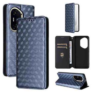 For Honor 300 Pro 5G Cubic Grid Texture Flip Leather Phone Case(Blue)