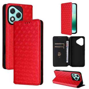 For Honor 400 Lite 5G Cubic Grid Texture Flip Leather Phone Case(Red)