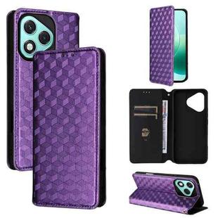 For Honor 400 Lite 5G Cubic Grid Texture Flip Leather Phone Case(Purple)