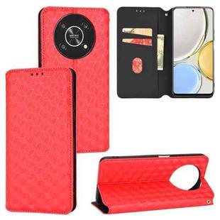 For Honor Magic4 Lite / X9 Cubic Grid Texture Flip Leather Phone Case(Red)