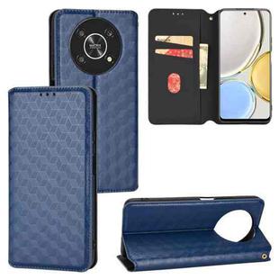 For Honor Magic4 Lite / X9 Cubic Grid Texture Flip Leather Phone Case(Blue)