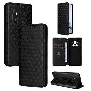 For Honor Magic6 5G Cubic Grid Texture Flip Leather Phone Case(Black)