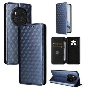 For Honor Magic6 5G Cubic Grid Texture Flip Leather Phone Case(Blue)