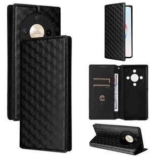 For Honor Magic6 Lite 5G / X9b 5G Cubic Grid Texture Flip Leather Phone Case(Black)