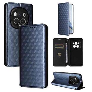For Honor Magic6 Pro 5G Cubic Grid Texture Flip Leather Phone Case(Blue)