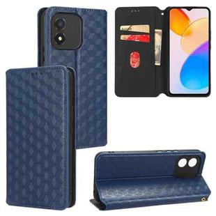 For Honor X5 4G Cubic Grid Texture Flip Leather Phone Case(Blue)