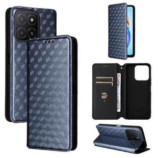 For Honor X5b / X5b Plus Cubic Grid Texture Flip Leather Phone Case(Blue)