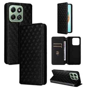 For Honor X6b 4G Cubic Grid Texture Flip Leather Phone Case(Black)