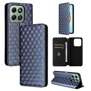 For Honor X6b 4G Cubic Grid Texture Flip Leather Phone Case(Blue)