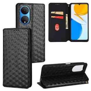 For Honor X7 Cubic Grid Texture Flip Leather Phone Case(Black)
