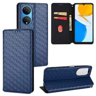 For Honor X7 Cubic Grid Texture Flip Leather Phone Case(Blue)