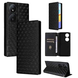 For Honor X7b / Play 50 Plus Cubic Grid Texture Flip Leather Phone Case(Black)
