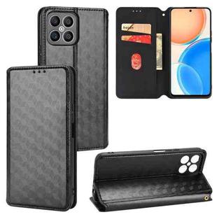 For Honor X8 / X30i Cubic Grid Texture Flip Leather Phone Case(Black)