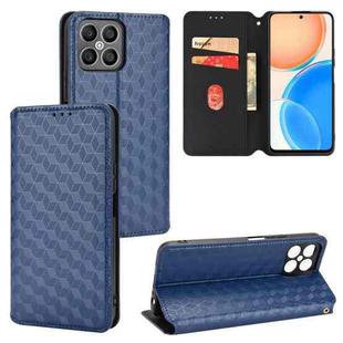 For Honor X8 / X30i Cubic Grid Texture Flip Leather Phone Case(Blue)
