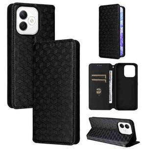 For Honor X60i 5G Cubic Grid Texture Flip Leather Phone Case(Black)