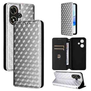 For Honor Play 50 / Play 50m Cubic Grid Texture Flip Leather Phone Case(Silver)