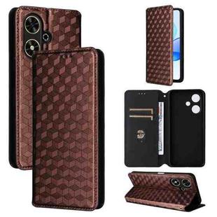 For Honor Play 50 / Play 50m Cubic Grid Texture Flip Leather Phone Case(Brown)