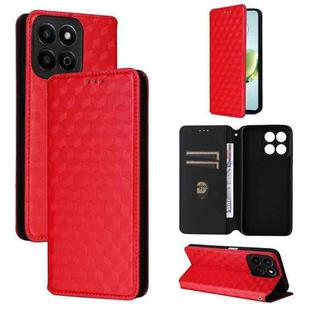 For Honor Play 60 Plus Cubic Grid Texture Flip Leather Phone Case(Red)